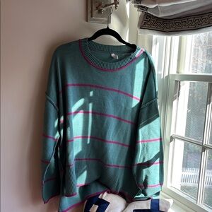 Wishlist Teal and Magenta Knit Top
